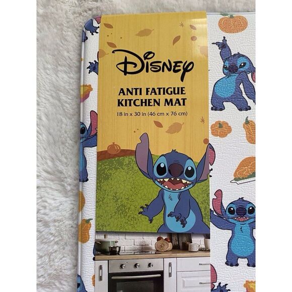 Disney Stitch Anti Fatigue Kitchen Mat 18 X 30” Pumpkin Pie Autumn Fall NEW - Picture 2 of 11